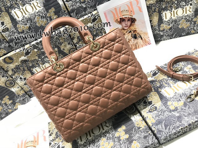Dior专柜新款迪奥顶级原单Lady七格羊皮翻盖手提女包 djfk1120